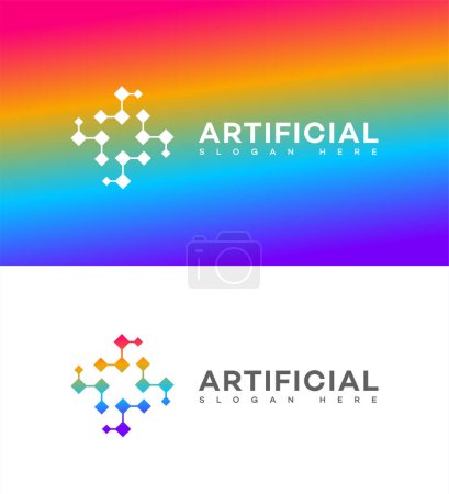 Logo Zeichen Symbol Template für künstliche Intelligenz 