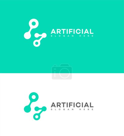 Logo Zeichen Symbol Template für künstliche Intelligenz 