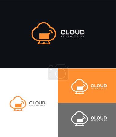 Illustration for Cloud technology logo Sign Symbol Template - Royalty Free Image