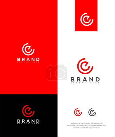 CE, Signo de identidad de marca de icono de logotipo de letra EC, CE, Plantilla de símbolo de letra EC 
