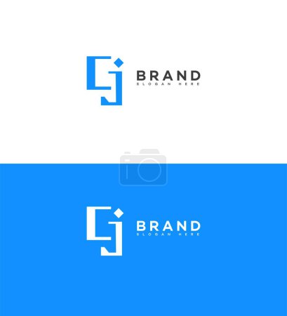 Modèle de symbole de signe d'identité de logo de lettre de CJ, JC
