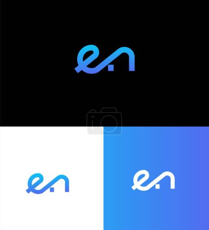 ES, NE Carta Logo Plantilla de símbolo de signo de identidad