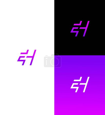 Modèle de symbole de signe d'identité de logo de lettre d'EH, HE
