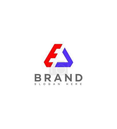 Modèle de symbole de signe d'identité de logo de lettre d'EA, AE