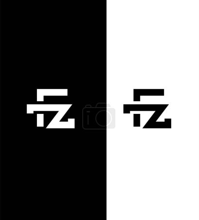 FZ, ZF Letter Logo Identitätszeichen Symbol Vorlage