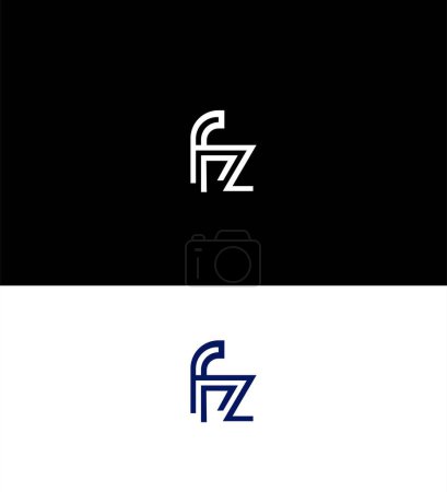 FZ, ZF Letter Logo Identitätszeichen Symbol Vorlage