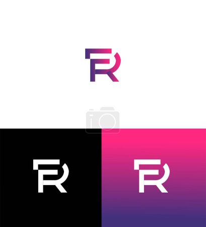 FR, RF Lettre Modèle de symbole de signe d'identité de logo