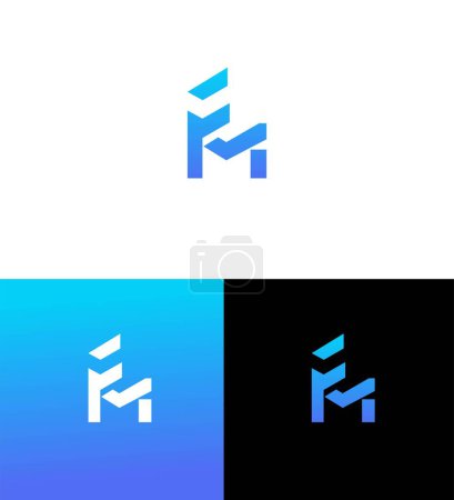 FM, MF Letter Logo Identity Sign Symbol Template