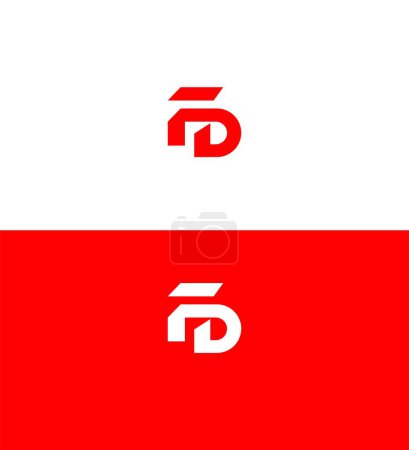 Plantilla de símbolo de signo de identidad de logotipo de letra FD, DF