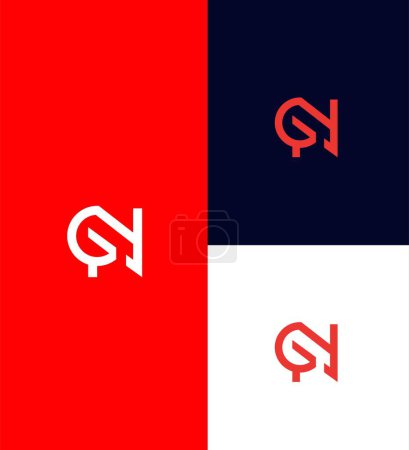 Modèle de symbole de signe d'identité de logo de lettre de GN, NG