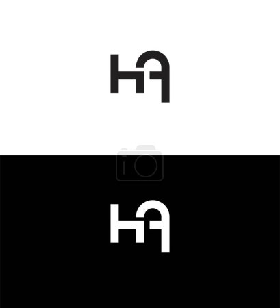 HA, AH Modèle de symbole de signe d'identité de logo de lettre