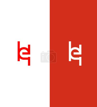 Modèle de symbole de signe d'identité de logo de lettre de HE EH