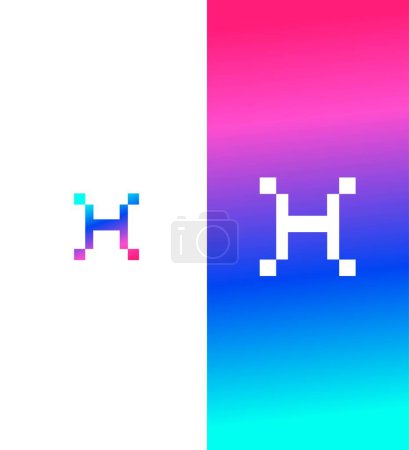 Modèle de symbole de signe d'identité de logo de lettre de HI, IH