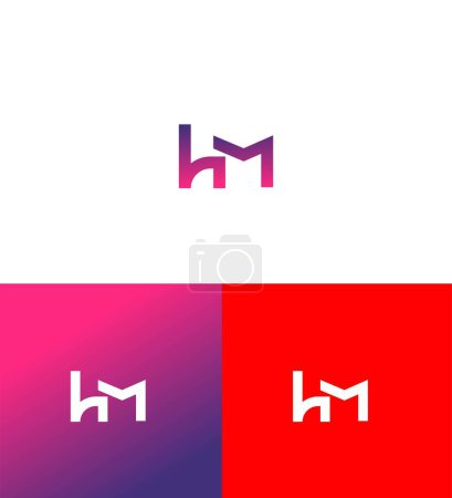 Modèle de symbole de signe d'identité de logo de lettre de HM, MH