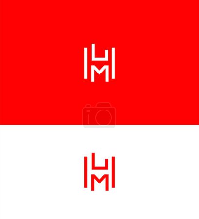 Téléchargez les illustrations : Modèle de symbole de signe d'identité de logo de lettre de HM, MH - en licence libre de droit