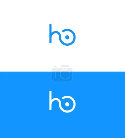 Modèle de symbole de signe d'identité de logo de lettre de HO, OH