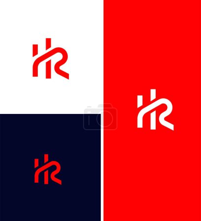 Modèle de symbole de signe d'identité de logo de lettre de RH, RH