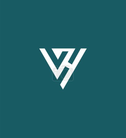 Modèle de symbole de signe d'identité de logo de lettre de HV, VH