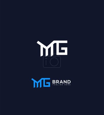 MG, GM Lettre Modèle de symbole de signe d'identité de logo