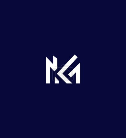 Modèle de symbole de signe d'identité de logo de lettre de MK, KM