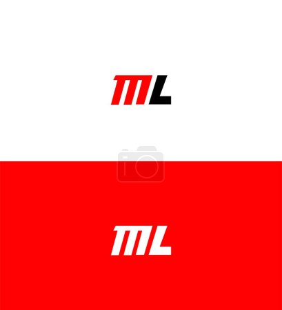 ML, LM Modèle de symbole de signe d'identité de logo de lettre