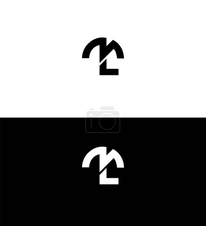 ML, Carta LM Plantilla de símbolo de signo de identidad de logotipo