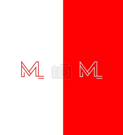 ML, LM Modèle de symbole de signe d'identité de logo de lettre