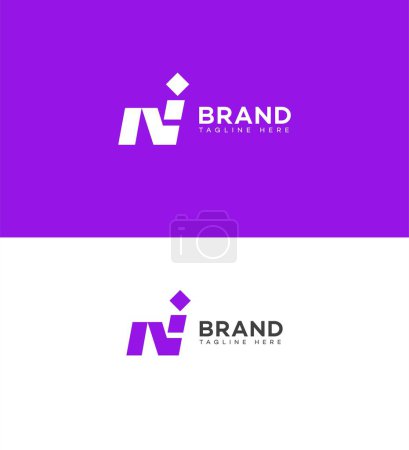 NI, IN Carta Logo Plantilla de símbolo de signo de identidad