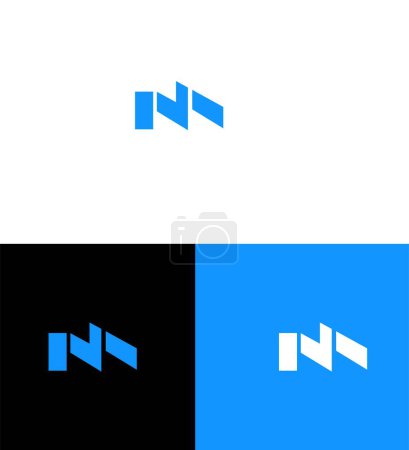 Modèle de symbole de signe d'identité de logo de lettre de NM, MN