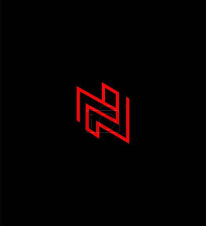 Modèle de symbole de signe d'identité de logo de lettre de NN