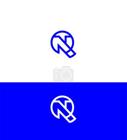 Modèle de symbole de signe d'identité de logo de lettre NQ, QN