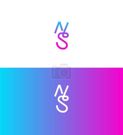 NS, SN Modèle de symbole de signe d'identité de logo de lettre