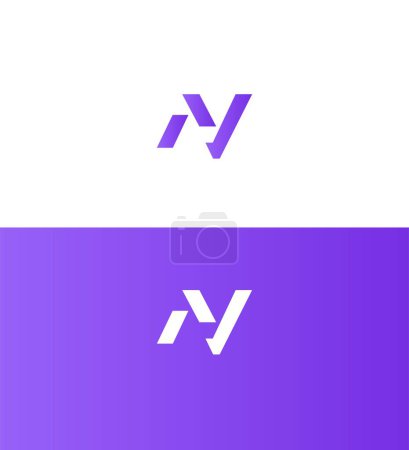 Modèle de symbole de signe d'identité de logo de lettre de NV, VN