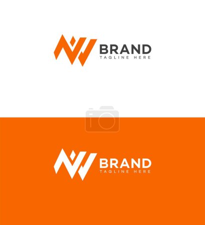 Modèle de symbole de signe d'identité de logo de lettre de NW, WN