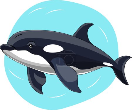 Illustration for Cute Orca Cartoon On White Background - Royalty Free Image