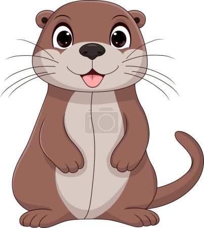 Niedliche Otter Cartoon auf weißem Hintergrund