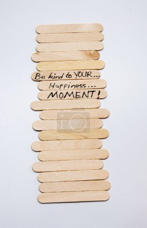 Photo for Motivational messages for wellbeing motivational quotes, handwriting moving forward quotes on popsicle stick - Royalty Free Image