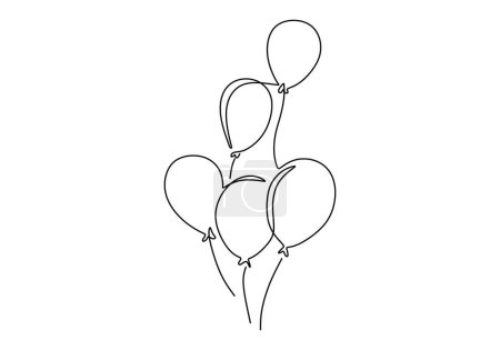 Téléchargez les illustrations : Ballons dessinés à la main, élément de conception de carte d'anniversaire, croquis vectoriel doodle - en licence libre de droit