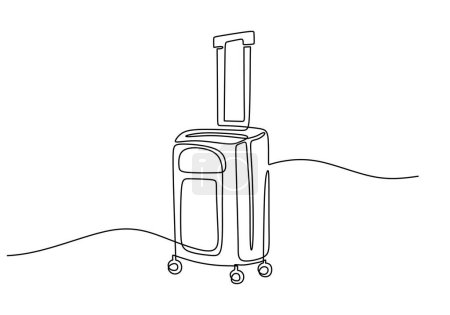 Illustration for One continuous single line of suitcase isolated on white background. - Royalty Free Image
