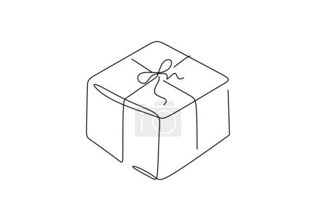 Téléchargez les illustrations : Icône de boîte cadeau dessinée à la main. illustration vectorielle anniversaire. - en licence libre de droit