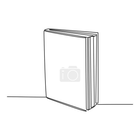 Ilustración de Una sola línea continua de libro aislado sobre fondo blanco. - Imagen libre de derechos