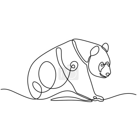 Téléchargez les illustrations : Panda un dessin de ligne. Concept d'art linéaire animal continu. Illustration vectorielle isolée. Design minimaliste dessiné à la main. - en licence libre de droit