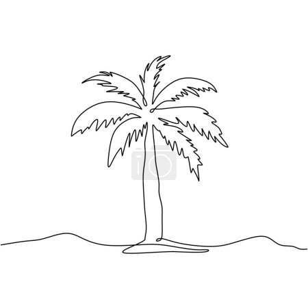 Ilustración de Árbol de coco dibujo de línea continua. Ilustración vectorial aislada. Diseño minimalista a mano. - Imagen libre de derechos
