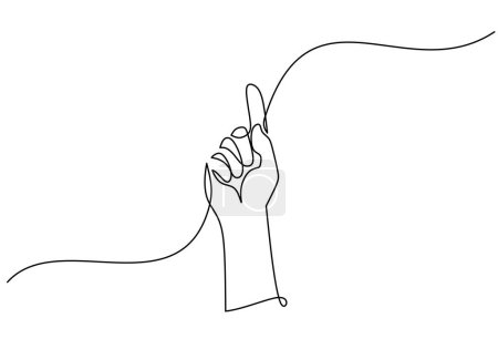 Ilustración de Dibujo de una línea de los puntos de mano dedo índice. concepto puntero gesto de la mano. - Imagen libre de derechos