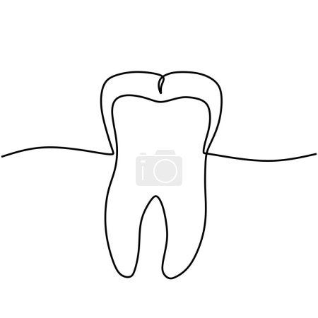 Illustration for Continuous Line Dental Health. Creative Vector Symbol for Dentistry and Oral Care - Royalty Free Image