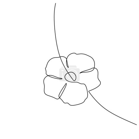 Ilustración de Flor de loto en dibujo de arte de línea continua. Ilustración vectorial aislada. Diseño minimalista a mano. - Imagen libre de derechos