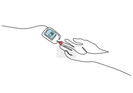 Illustration for Blood test continuous one line art drawing. Vector illustration healthcare concept. - Royalty Free Image