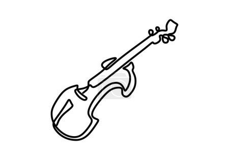 Illustration for Continuous line violin instrument. Music classical for melody and symphony. - Royalty Free Image