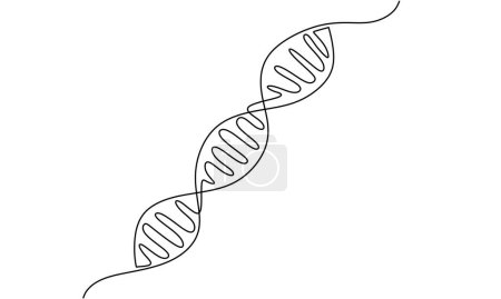 Illustration for Abstract DNA Continuous line drawing. Hand-Drawn Vector Concept for Healthcare and Genetics. - Royalty Free Image
