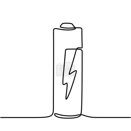 Battery power one line drawing with electrical symbol.